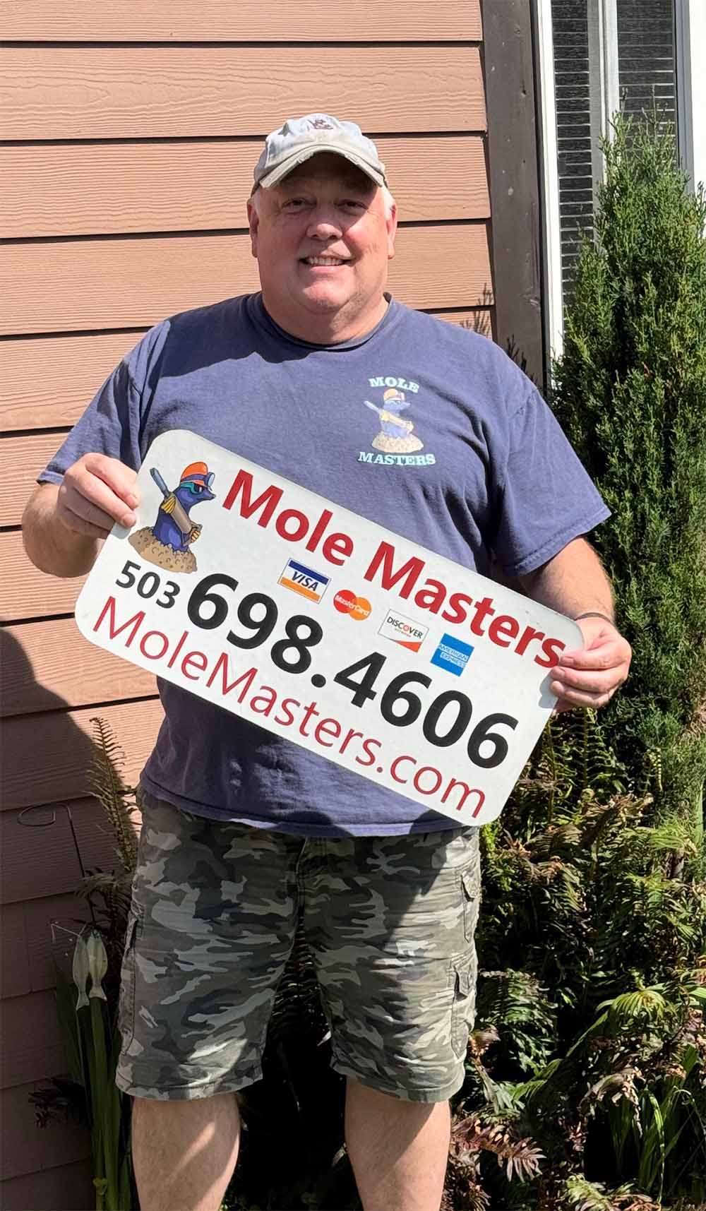 Mike, owner of Mole Masters, providing local mole trapping service in Clackamas Oregon